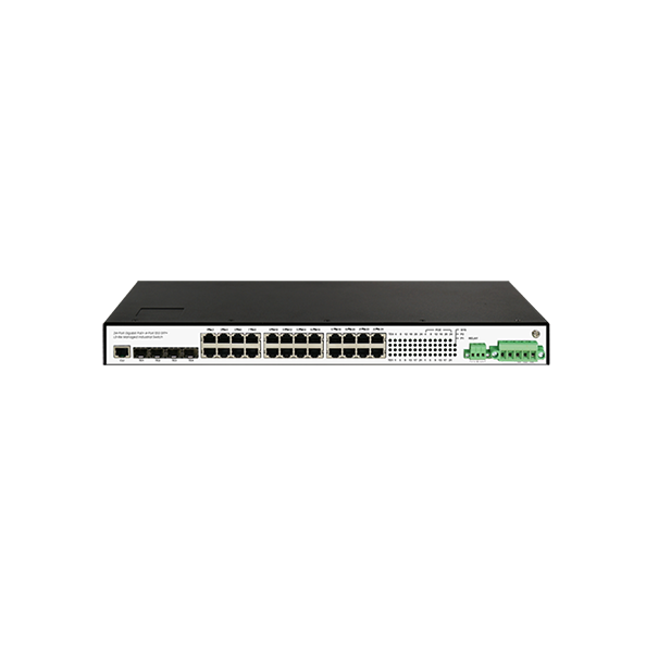 BDCOM Switch công nghiệp Layer 3 Lite BDCOM IES2000-5024P4X 24 cổng PoE+ Gigabit, 4 cổng SFP+ 10G
