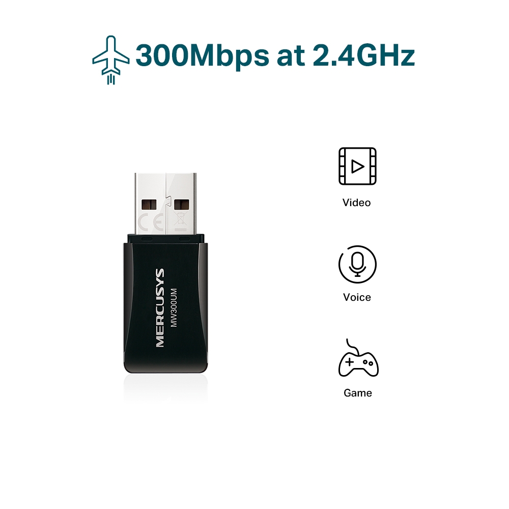 USB thu WiFi MERCUSYS MW300UM N300