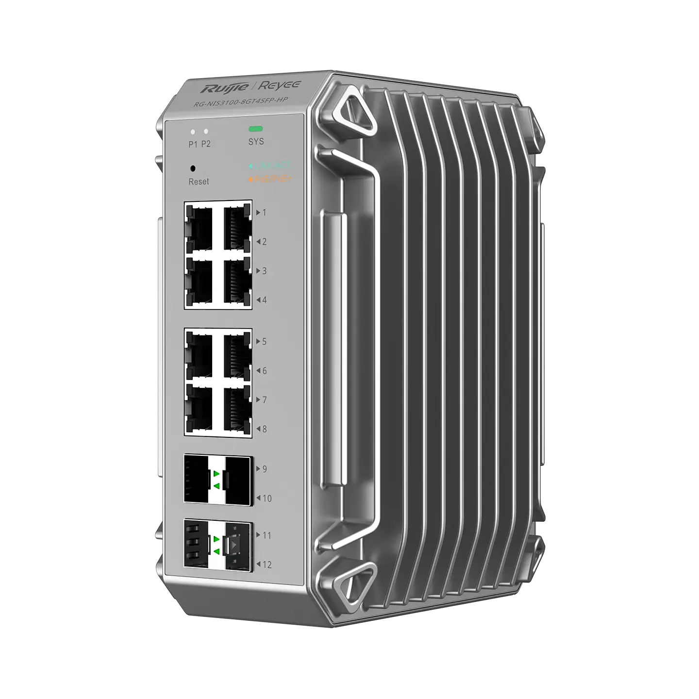 Bộ chuyển mạch công nghiệp 8 cổng PoE 240W RG-NIS3100-8GT4SFP-HP 2