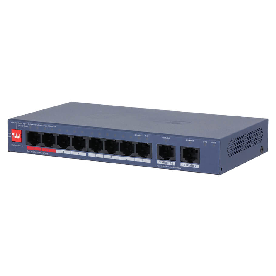 Dahua Switch Dahua 8 cổng 10/100 Mbps PoE | DH-CS4010-8ET2GT-110